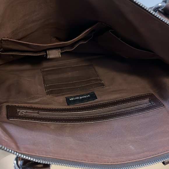 Wilsons Leather deerskin work bag with organizer pockets - Picture 5 of 9